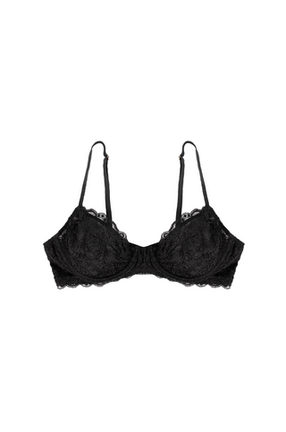 Ladies Camille Black Lingerie Womens Full Cup Underwired Lace Bra Size 34B -40G